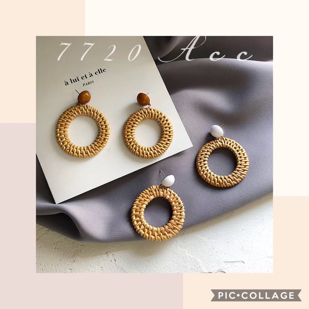 ✔️New Straw Handmade Dangle Weave Rattan Earrings